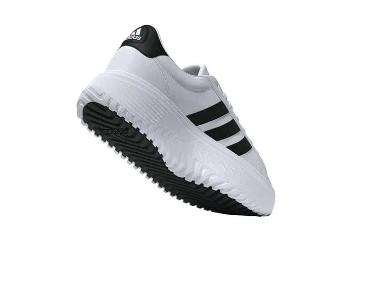 Zapatilla Adidas Grand Court Plataforma Cuero Mujer Blanco