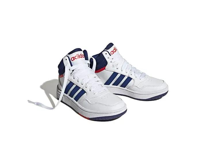 Zapatilla Adidas Hoops 3.0 Mid Junior Blanco