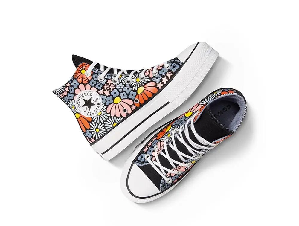 Zapatilla Converse Chuck Taylor Lift Floral Mujer Negro